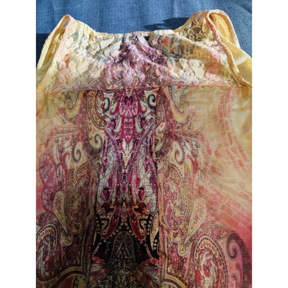 Whimsical Fairy Boho Sleeveless Tank Top Embellished Size S By One World - Picture 9 of 11